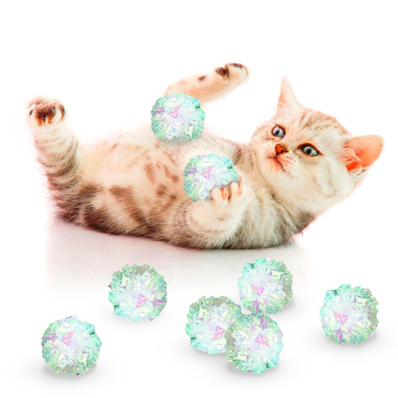 SunGrow Mylar Cat Crinkle Balls, 2", Shiny and Stress Buster Toy, Lightweight and Great for Use in Craft Projects, Toy Ball Suitable for Both Feline and Kids, Kitten Chew and Chase Balls for Exercise - Image 1